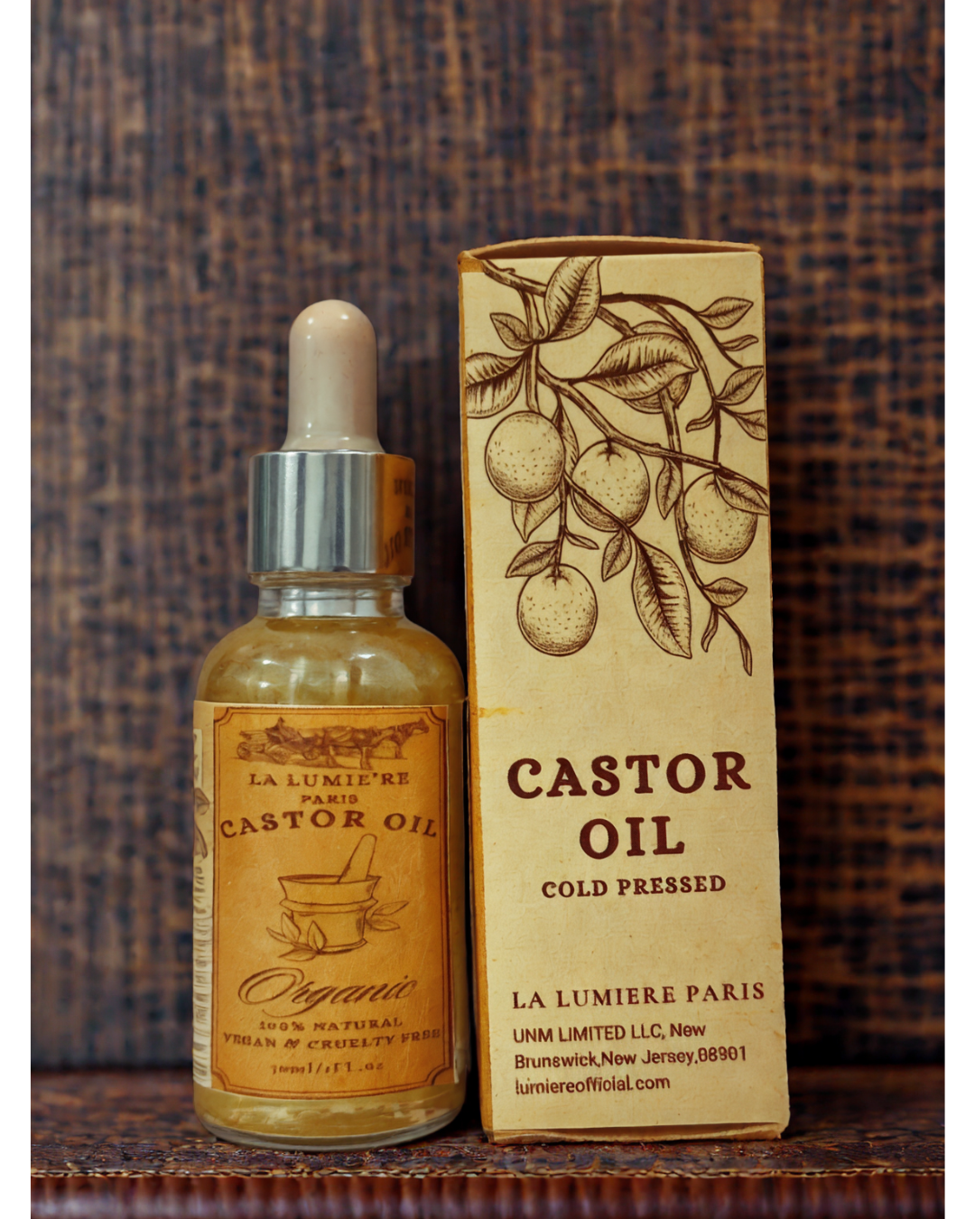LA LUMIERE Organic Castor Oil (1 Fl Oz) - 100% Pure, Cold-Pressed, Hexane-Free for Hair, Skin & Body Care