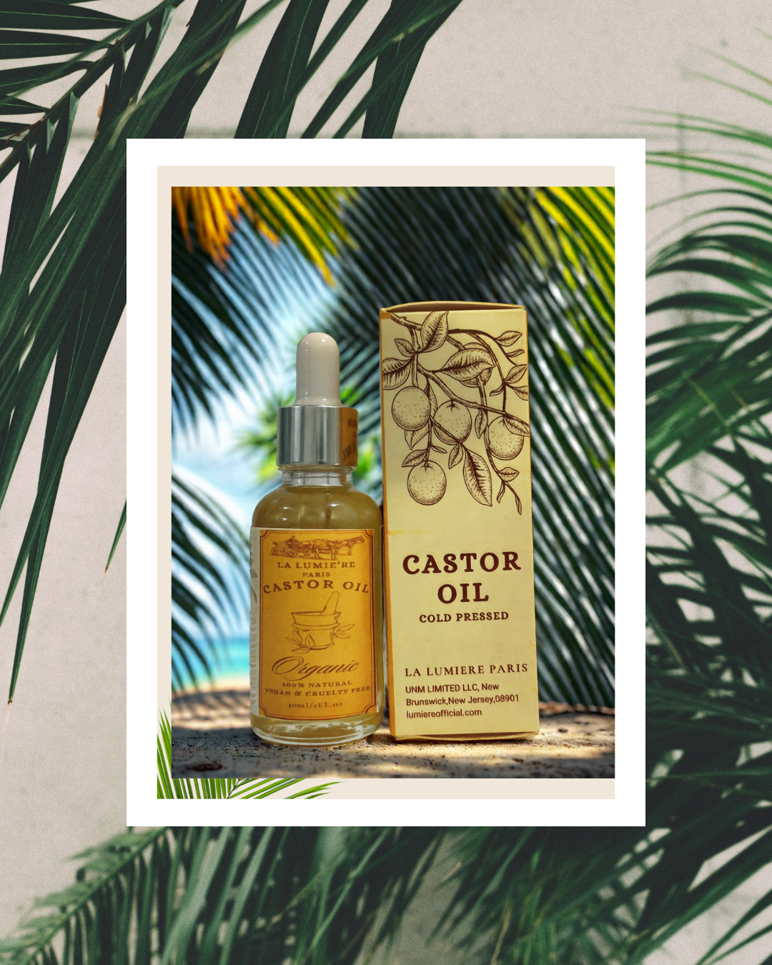 LA LUMIERE Organic Castor Oil (1 Fl Oz) - 100% Pure, Cold-Pressed, Hexane-Free for Hair, Skin & Body Care